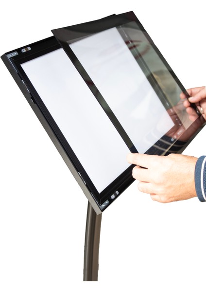 A3 21X29.7CM Curved LED Işıklı Siyah Renk Reklam ve Menü Panosu indirimleri