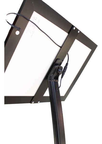 A3 21X29.7CM Curved LED Işıklı Siyah Renk Reklam ve Menü Panosu