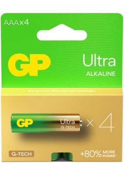 Gp G-Tech LR03 Aaa Boy Ultra Alkalin Ince Kalem Pil 4'lü Paket GP24AUMB-U4