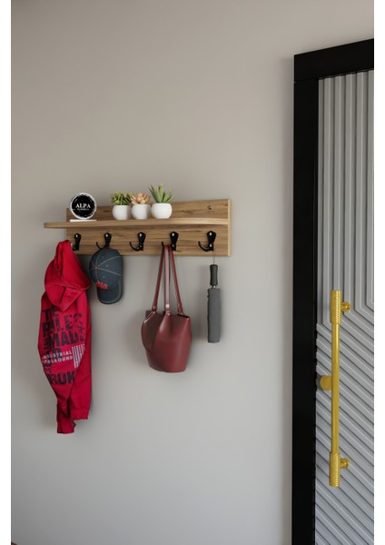 Raflı 5 Askılı Portmanto Duvar Askılığı, Elbise Askılığı, Modern Tasarım Organizer Askılık modelleri