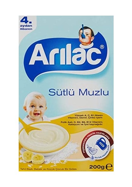 Arılac Instant Ek Gıda Sütlü Muzlu 200 G fiyatları