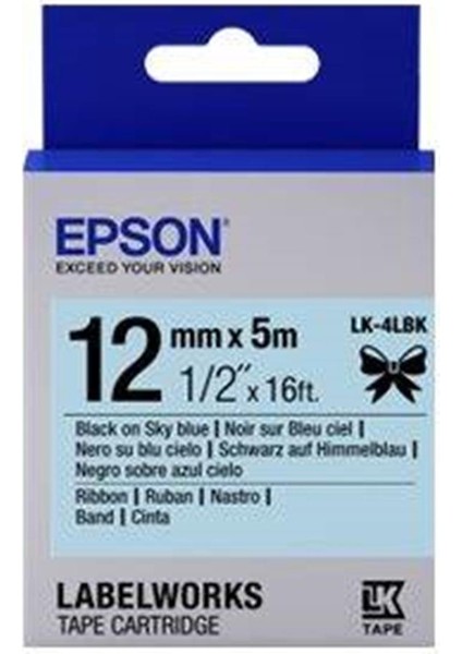 Epson LK-4WLN Beyaz Üzeri Mavi 12MM 9metre Etiket