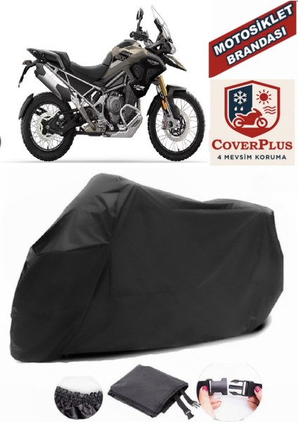 Triumph Tiger 1200 Rally Pro Motor Brandası Siyah Motorsiket Brandası Motor Örtüsü Çadır Su Geçirmez Motosiklet Kılıfı Motor Brandası