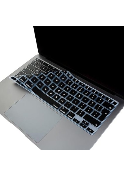 MacBook Klavye Koruyucu Air 13 Inç M1,A2337,A2179 Uyumlu Ince Silikon Şeffaf Siyah Seçenekli Uk Avrupa Ingilizce Stiker Baskılı Id Silikon Film Siyah fiyatları
