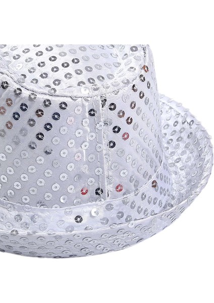 Bfs Çocuk Boy Gümüş Payetli Şapka Gösteri Şapkası Michael Jackson Şapkası 54 No modelleri