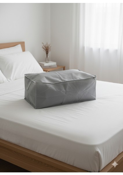 8'li Gri Büyük Baza Altı & Çekyat Tipi Tela Hurç 65X45X22 cm – Fermuarlı Saklama ve Düzenleme Hurcu fiyatları