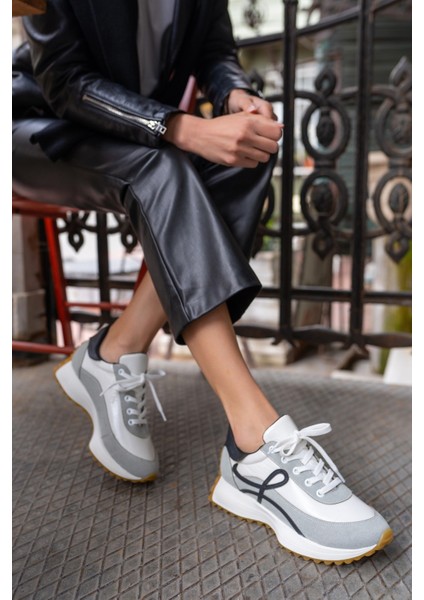 Jaine Kadın Beyaz Siyah Sneakers Ayakkai