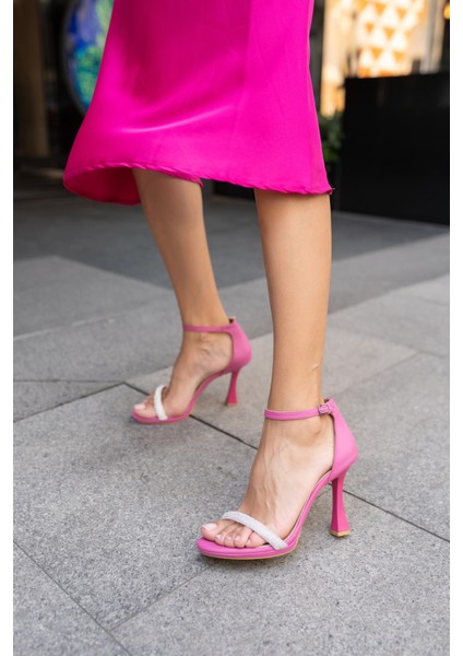 Eliana Kadin Fusya Taş Detay Platform Topuklu Ayakkabi modelleri