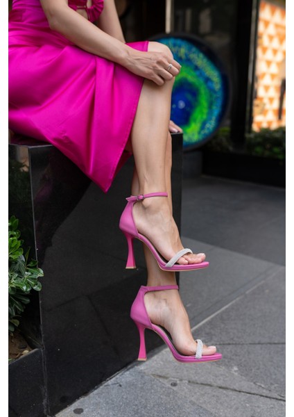 Eliana Kadin Fusya Taş Detay Platform Topuklu Ayakkabi