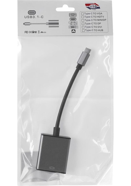 Hytech HY-USBC53 1080P Metal Type-C To VGA Adaptör fiyatları