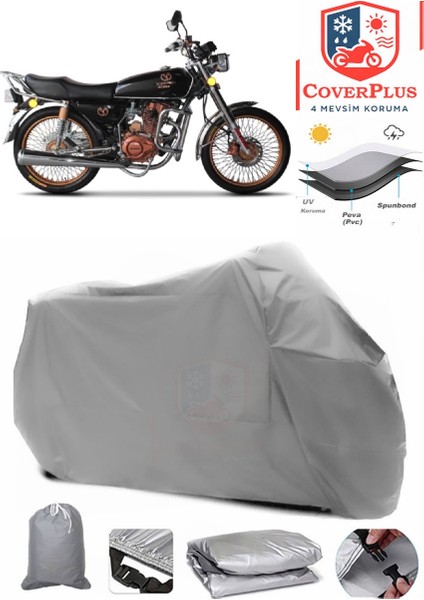 Motoran Scorpion 100 Motor Brandası Gri Motorsiket Brandası Motor Örtüsü Çadır Su Geçirmez Motosiklet Kılıfı Motor Brandası