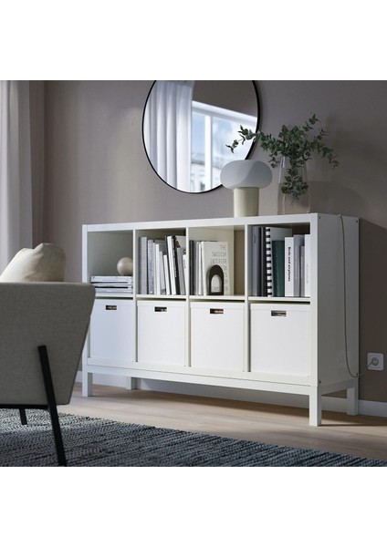 Kallax Açık Raf Ünitesi Parlak Cila Beyaz 147 x 94 cm modelleri