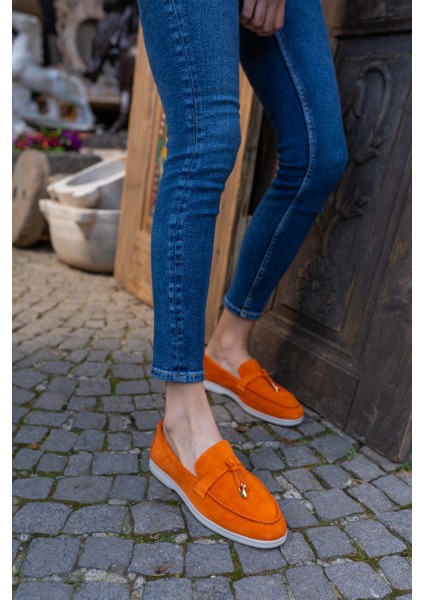 Furry Kadin Orange Gercek Suet Ayakkabi fiyatları