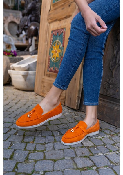 Furry Kadin Orange Gercek Suet Ayakkabi indirimleri