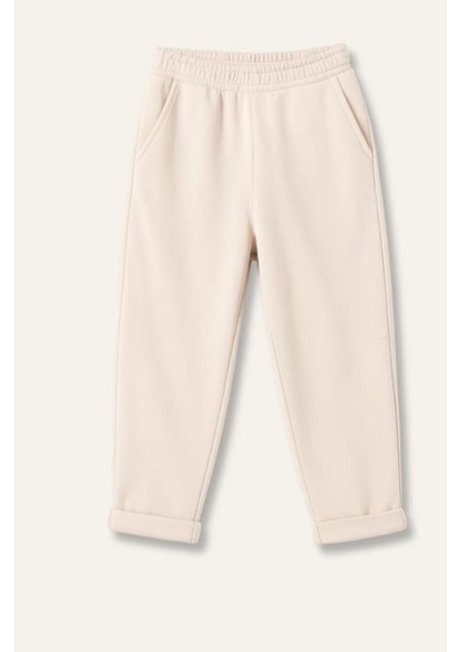 Kız Çocuk Fırçalı Tek Alt - Krem