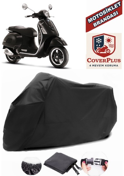 Vespa Gts 250 Motor Brandası Siyah Motorsiket Brandası Motor Örtüsü Çadır Su Geçirmez Motosiklet Kılıfı Motor Brandası