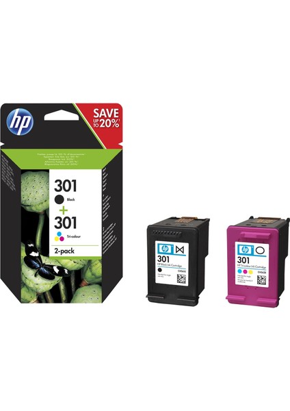 Hp 301 Black-Color Siyah-Renkli Multi Paket N9J72AE