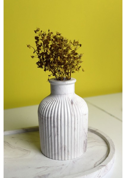 Iskandinav Tasarım Dekoratif Vazo Pastel Tonları - Mermer Desen