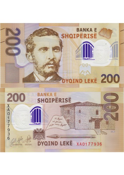 Arnavutluk 200 Lek 2017 Replacement Xa Seri-Nadir. Polymer. Çil.
