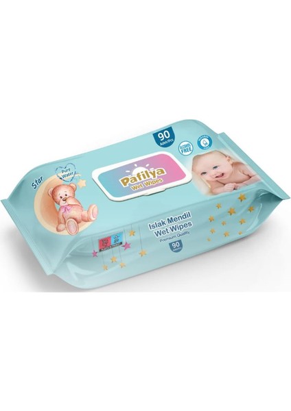 Pafilya Star Bebek Islak Havlu 90 Lı (Alcohol Free- Paraben Free) Premium Quality Wet Wipes