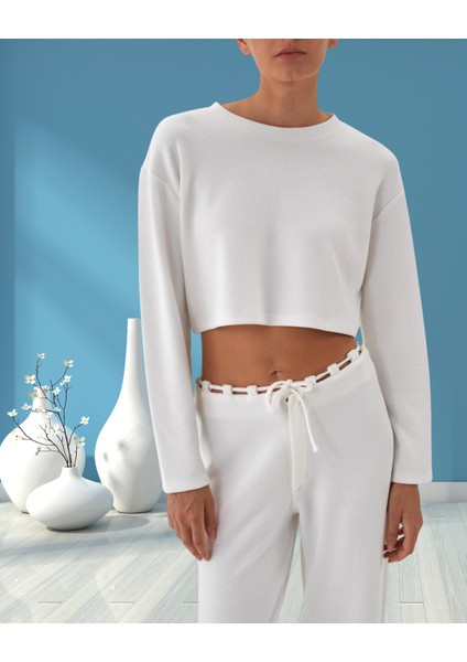 xint Kadın Ekru Esnek Dokulu Regular Fit Kısa Etek Düşük Omuz Bluz fiyatları