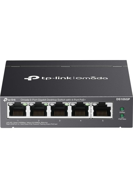 Omada Tp-Link DS105GP 5 Port 10-100-1000 Poe+ Switch Çelik Kasa Rack Mount