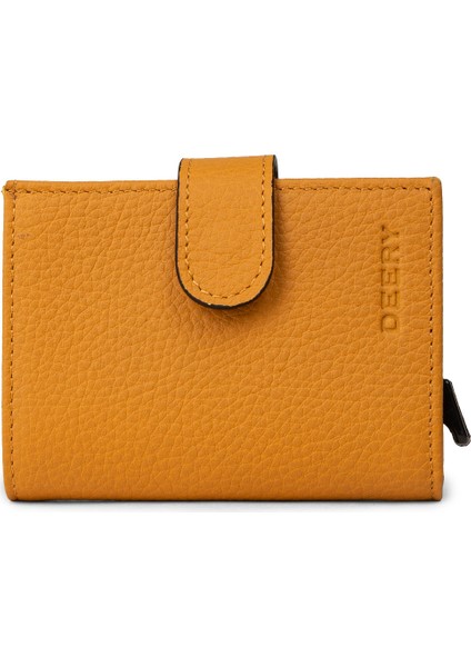 Hakiki Deri Hardal Mekanizmalı Dikey Erkek Cüzdanı - 00615MHRDZ01
