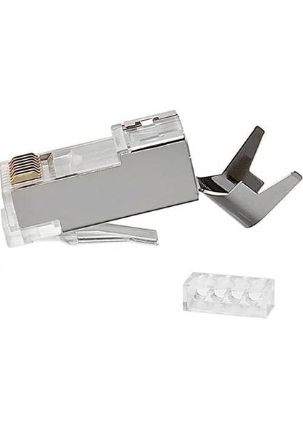 Plus Q-J710M Cat7 Metal Konnektör RJ45 Cat7 + Ayraç 10LUK Paket