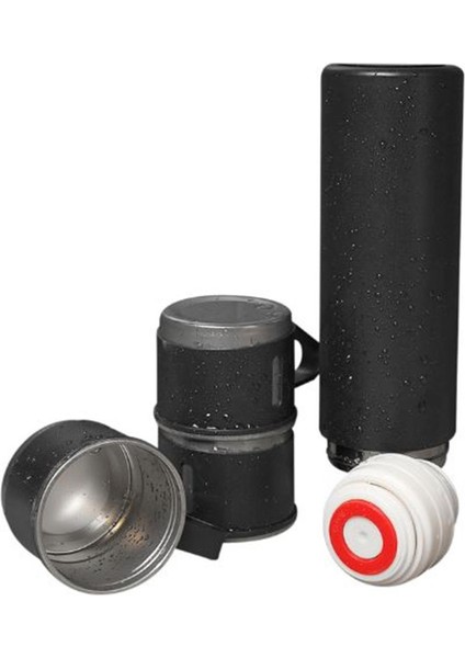 Hytech HY-TM11 Mat Siyah 500ML Iç 304 Dış 201 3’lü Paslanmaz Çelik Termos Kupa-Bardak Seti