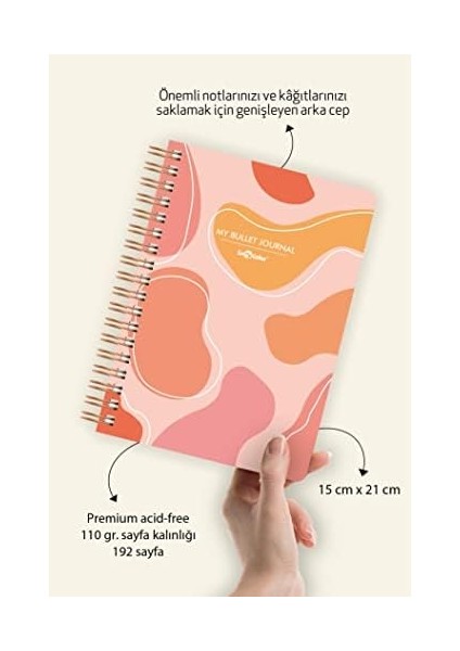 Noktalı Bullet Journal Pro Defter Pastel Lava A5 modelleri