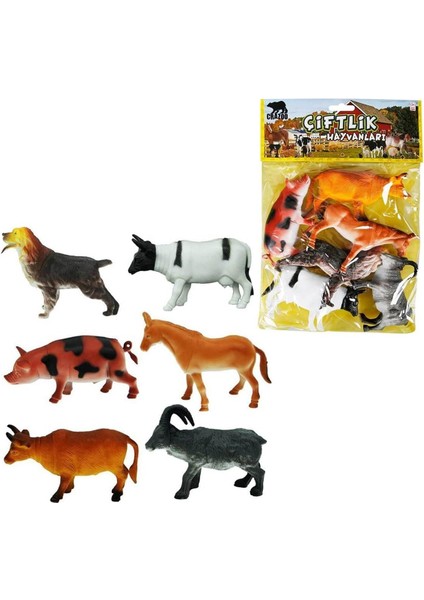 Hayvanları Poşetli 6'lı Hayvan Oyun Seti