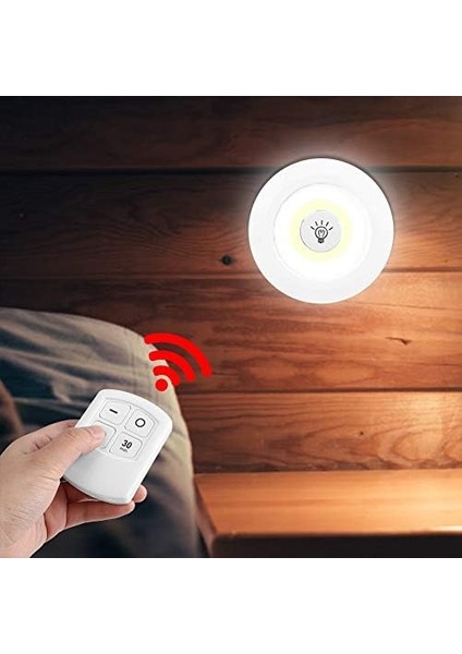 3'lü Dolap Işık Kısılabilir Cob Gece Lambası, Uzaktan Kumandalı Dolap Işıkları ile Dolap Içi Mutfak Için Pille Çalışan fiyatları