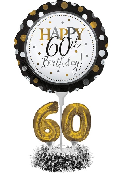 Converting 317308 Balon Centerpiece Balon Orta Parçası, Mylar, Siyah/