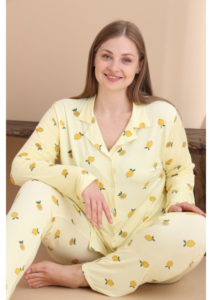 Pamuklu Uzun Kollu Pijama Takımı