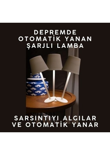 Depremde Otomatik Yanan Şarjlı Lamba -Acil Durumlarda Özellikle Depremler Sırasında, Güvenli Bir Çıkış Sağlamak Için Otomatik Olarak Yanan Masa Lambası.
