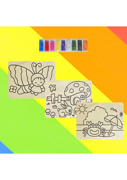 10’lu A4 Büyük Boy Erkek Çocuk Temalı Kum Boyama Seti – Eğlenceli Aktivite & Hobi fiyatları