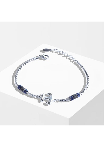 Deniz Çapalı Lacivert Silver Çelik Erkek Bileklik fiyatları