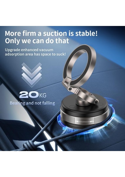 360° Vakumlu Manyetik Telefon Tutucu, Vantuz Telefon Tutacağı, Katlanabilir Güçlü Manyetik Cep Telefonu Tutacağı, Araba/spor Salonu/ayna/pürüzsüz Yüzey Için, ile Uyumlu fiyatları