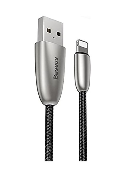 Torch Serisi Alüminyum Alaşım Örgü Tasarım 1.5A 2 Metre Lightning Data Şarj Kablosu Siyah fiyatları