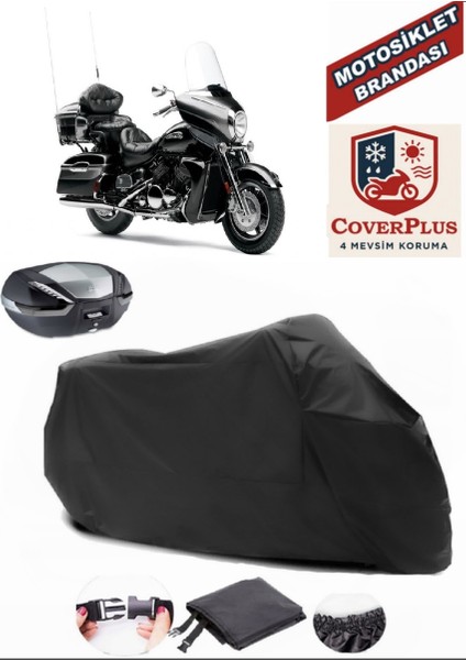 Yamaha Venture Royal Motor Brandası Siyah Arka Çanta Uyumlu Motorsiket Brandası Motor Örtüsü Çadır Su Geçirmez Motosiklet Kılıfı Motor Brandası