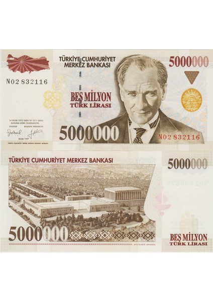 7. Emisyon 5.000.000 Lira N02 Çil.