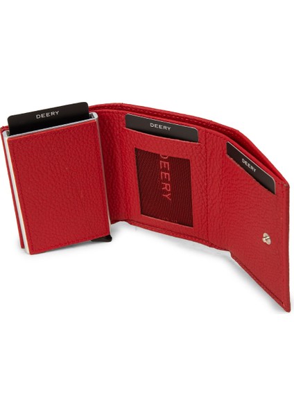 Hakiki Deri Kırmızı Mekanizmalı Dikey Erkek Cüzdanı - 00626MKRMZ01 modelleri