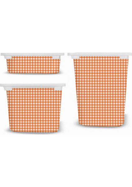 Trofast Turuncu Damalı Sticker - Çocuk Odası Oyuncak Düzenleme Etiketi - Dayanıklı Folyo modelleri