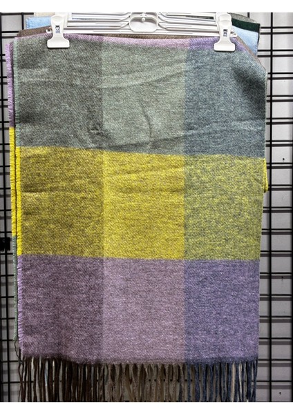 Unisex Puffy Ekoseli Şal Atkı 45X220 cm fiyatları