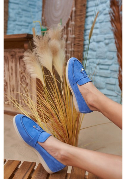 Furry Kadın Mavi Gercek Suet Ayakkabi fiyatları