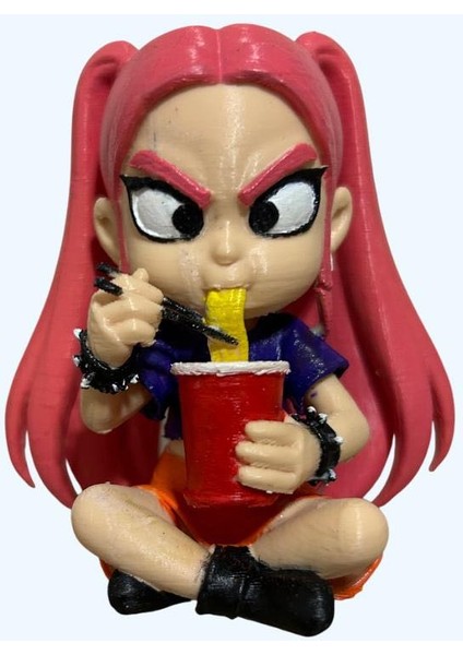 Huntrix – Ramen Molası Mira | El Boyaması Koleksiyon Figürü | Chibi K-Pop Tarzı | Özel Seri