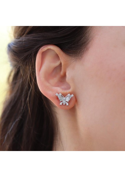 Kelebek Taşlı Gümüş Küpe fiyatları