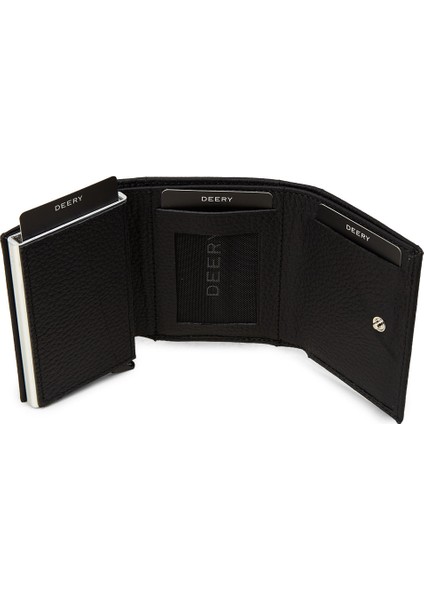 Hakiki Deri Siyah Mekanizmalı Dikey Erkek Cüzdanı - 00626MSYHZ02 modelleri