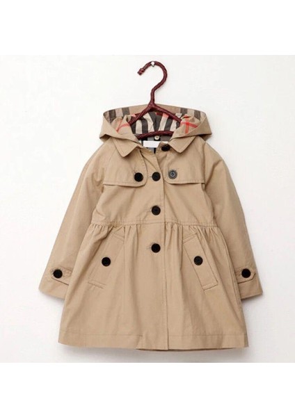 Kız Çocuk Bondet Trench Astarlı Ceket - 3/12 Yaş - 31541