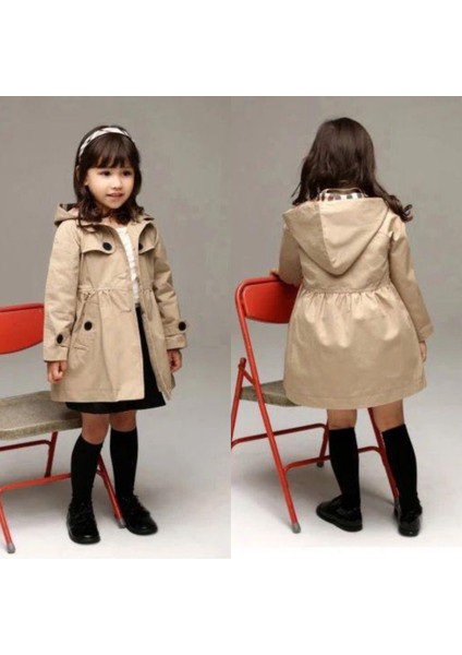 Kız Çocuk Bondet Trench Astarlı Ceket - 3/12 Yaş - 31541 modelleri